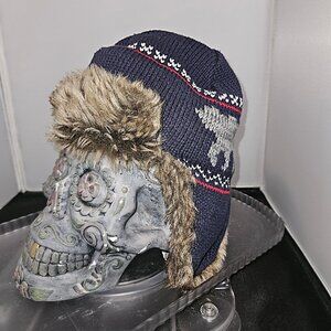 Hanna Andersson Sweater Furry Trapper Hat ~ Small 1-3 Years